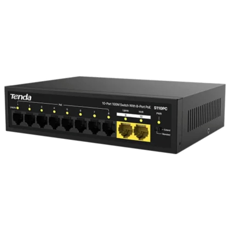Tenda 10-Port 100M Unmanaged PoE Switch